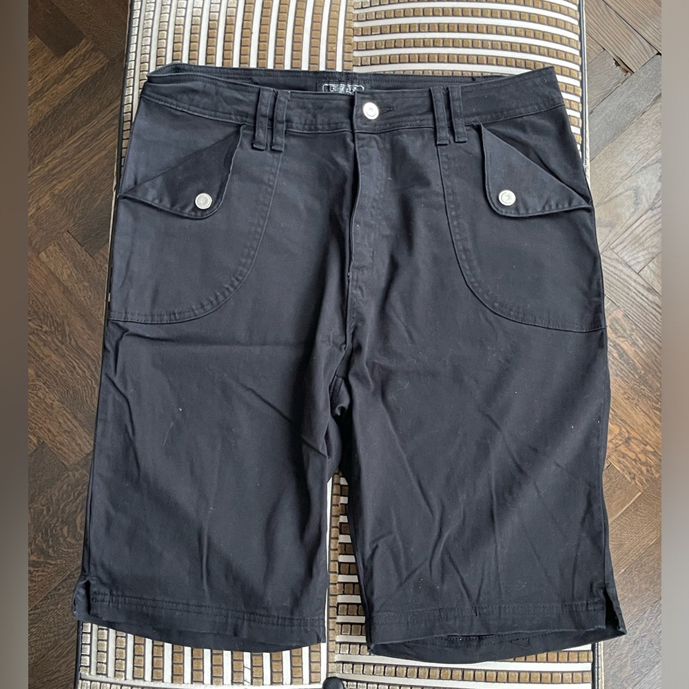 Crest Jeans Black Long Shorts